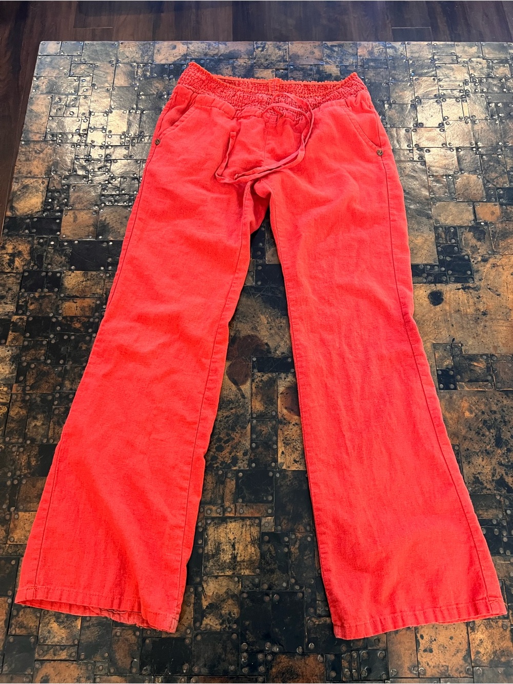 Love Tree Red Straight Leg Drawstring Pants